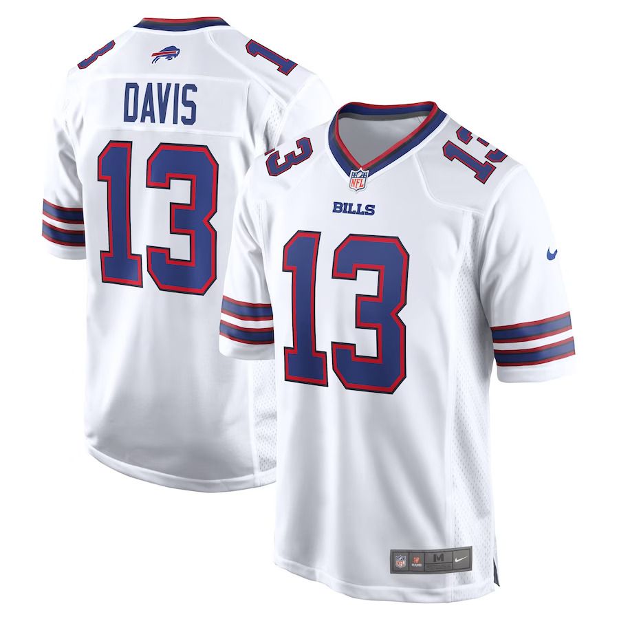 Men Buffalo Bills 13 Gabe Davis Nike White Game Player NFL Jersey